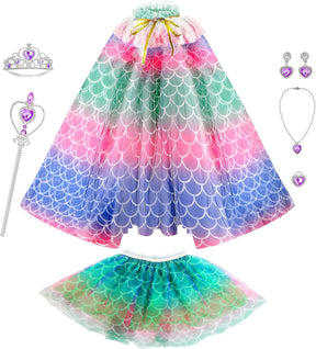 Princess Dresses for Girls 3 - 8 Years,Princess Dress Up Clothes Cape Skirt Toys - Cykapu