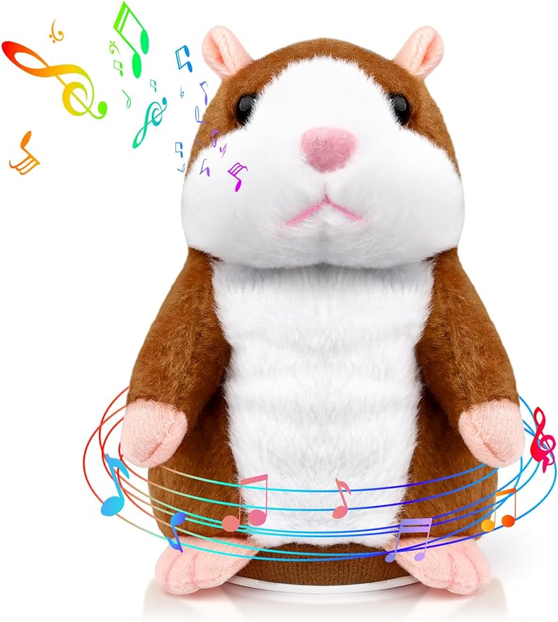 Talking Hamster Toy: Repeats What You Say Electronic Plush Hamster Toy