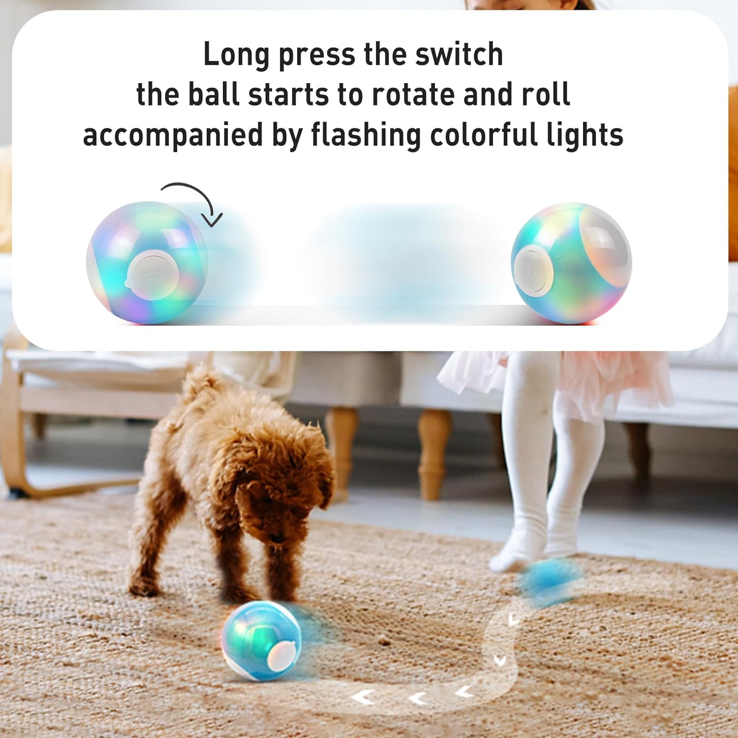 Automatic Rolling Ball Dog Toy, Dog Ball Moves