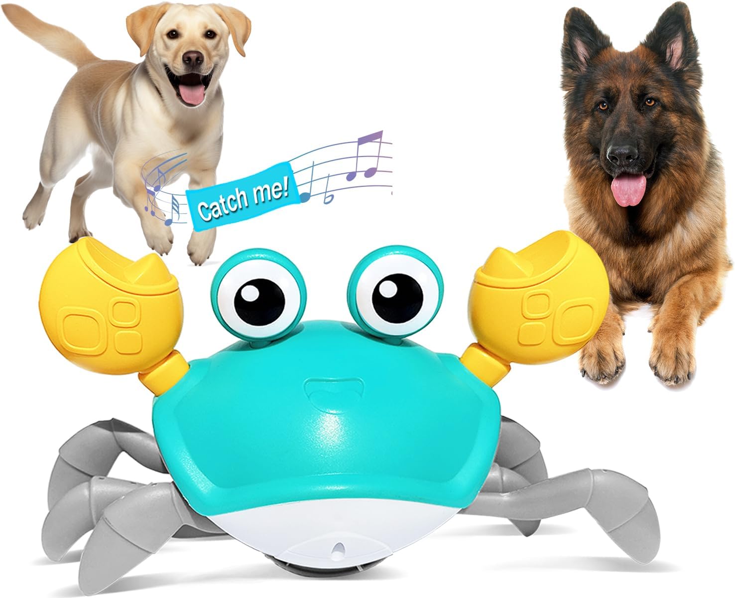 Crawling Crab Dog Toys,Escaping Crab Dog Cat Toy with Obstacle Avoidance Sensor,Interactive Dog Toys Cykapu