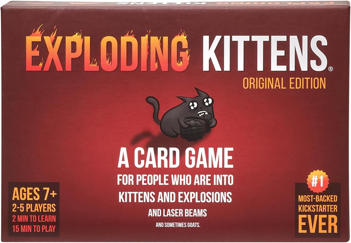 Exploding Kittens Card Game - Original Edition, Fun Family Games for Adults Teens & Kids Cykapu