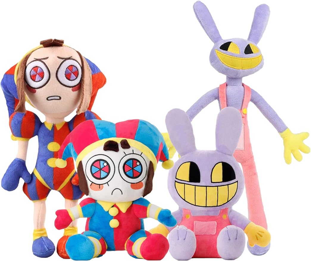 The Amazing Digital Circus Plush Pack 4, Jax and Pomni Plush, Cute Stuffed Figure Doll for Kids and Adults (4 Pack) - Cykapu