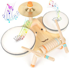 Kids Drum Set for Toddlers 3, Musical Instruments, Wooden Musical Toys - Cykapu