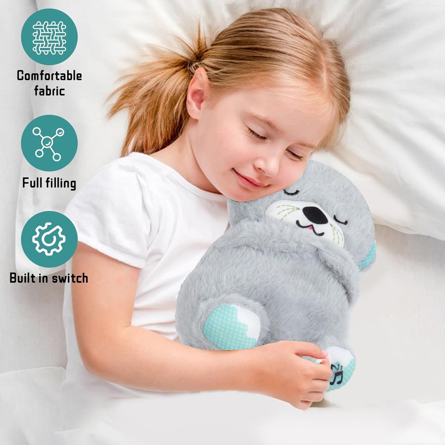 Mush Plushies for Anxiety and Sleep, Breathing Plush, Portable Plush Toy with Music Light, Perfect for Relieving Baby Quiet, Relieving Breathing Gift for Newborns 0+ Months