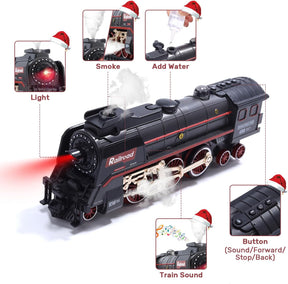 Train Set with Smoke, Sound and Light, Train Toy Under Christmas Tree - Cykapu
