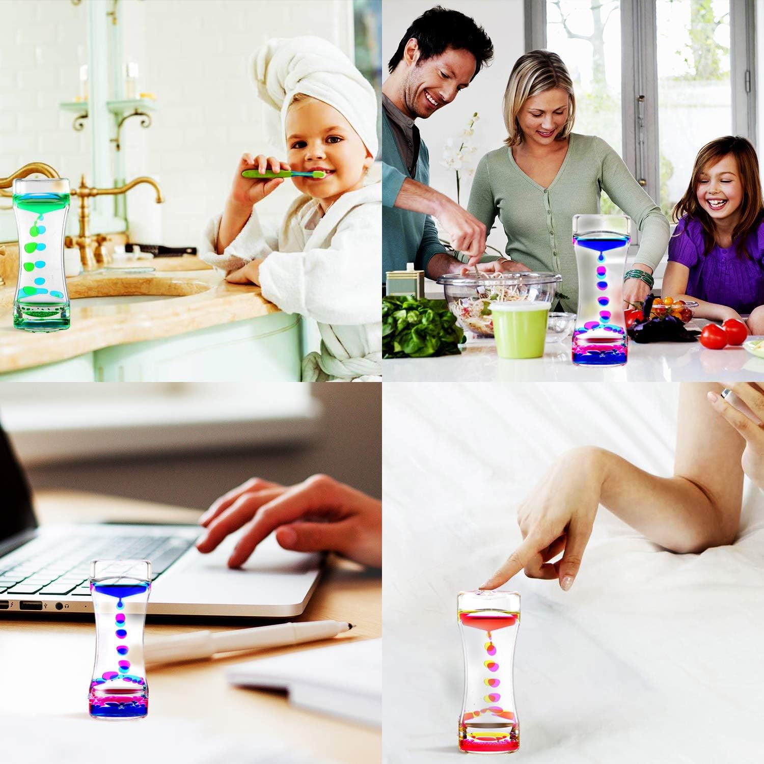 Liquid Motion Bubbler Visual Sensory Timer, 2 Minute Liquid Timer– New Big Calming Sensory Bubbler Toy Cykapu