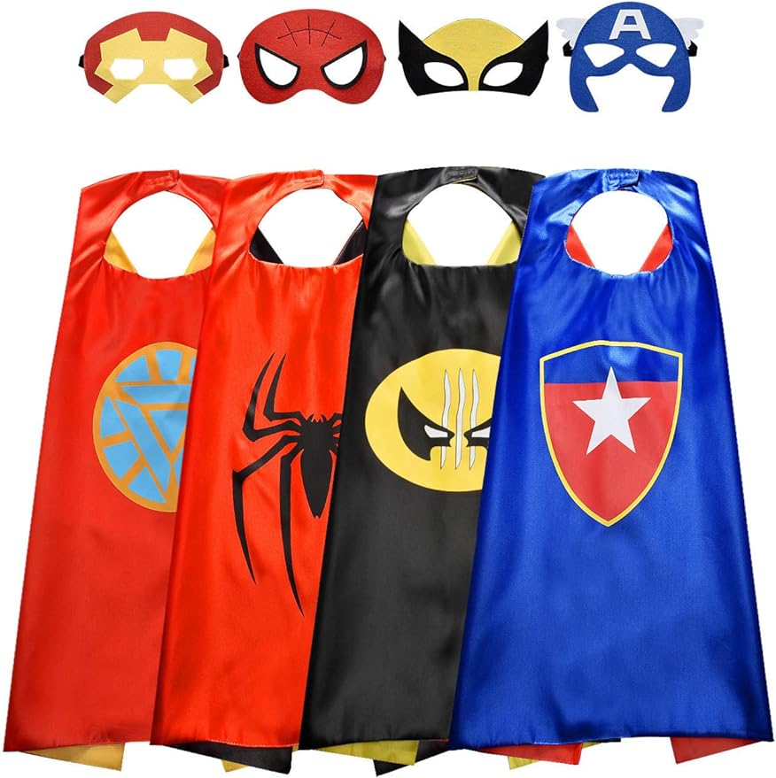 Superhero Capes for Kids 3-10 Year Old Boy Gifts Boys Cartoon Dress up Costumes Party Supplies