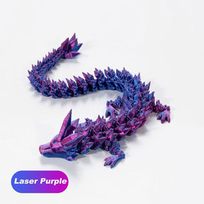 Hatchimals Dragon Egg Toy, Crystal Dragon Fidget Toys - 3D Printed Articulated (Laser Purple, 11“ Long Dragon+5” Tall Egg) - Cykapu