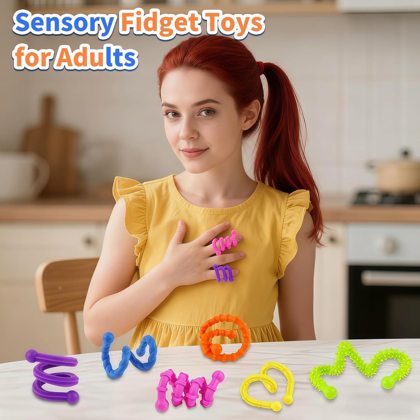 6 Pcs Sensory Fidget Toys Stick, Flexible Fidget Sticks Sensory Toys