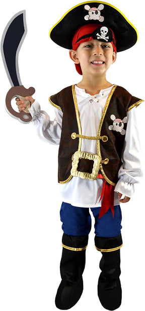 Creations Blue Pirate Costume for Kids Boys Deluxe Costume Set Halloween Dress Up Cykapu