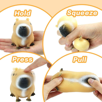 4 Packs Squeeze Capybara Fidgets Stress Balls Fidget Toys Adults Kids Pop Out Toys, Sensory Toys for Kids with Autism Stress Toys for Birthday Gifts, Party Favors Capybara Gifts