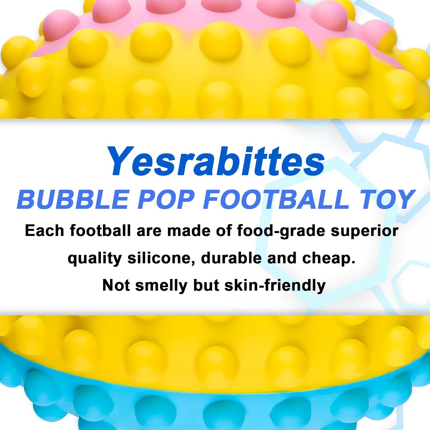 Pop Bubble Stress Football Fidget Toy Push Popper Pops Poppet Bubbles It Foot Ball Poppers Bubble Cykapu