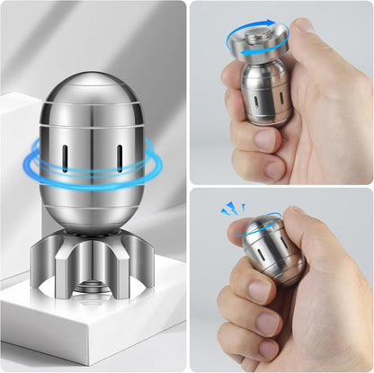 Metal Rocket Fidget Spinner Fingertip Toys, EDC Stress Anxiety Relief, 3 in 1 Metal Spinner, Office Table Gadgets Gifts for Adults Teens