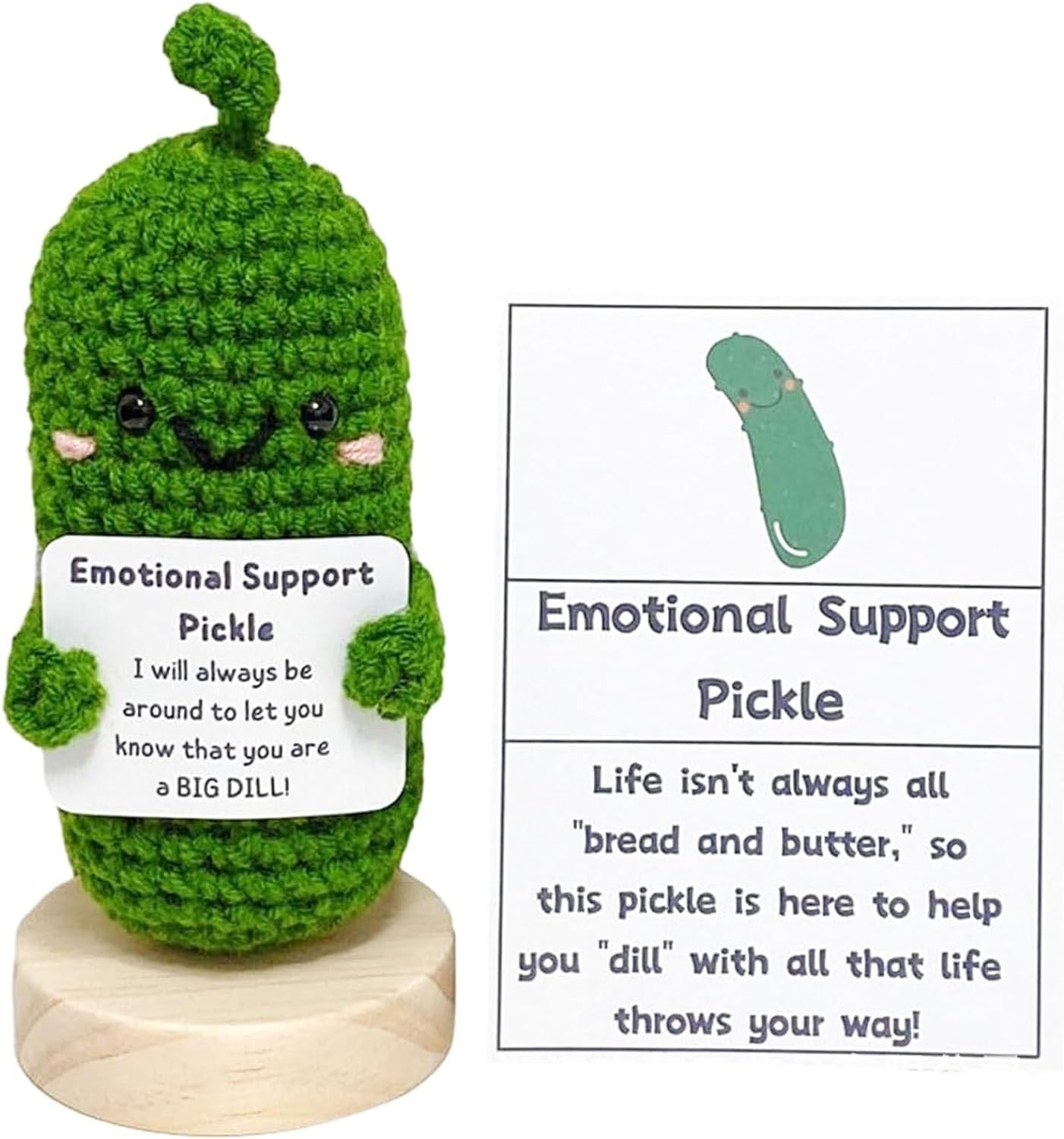 Emotional Support Pickle Handmade Emotional Support Pickled Cucumber Cute Crochet