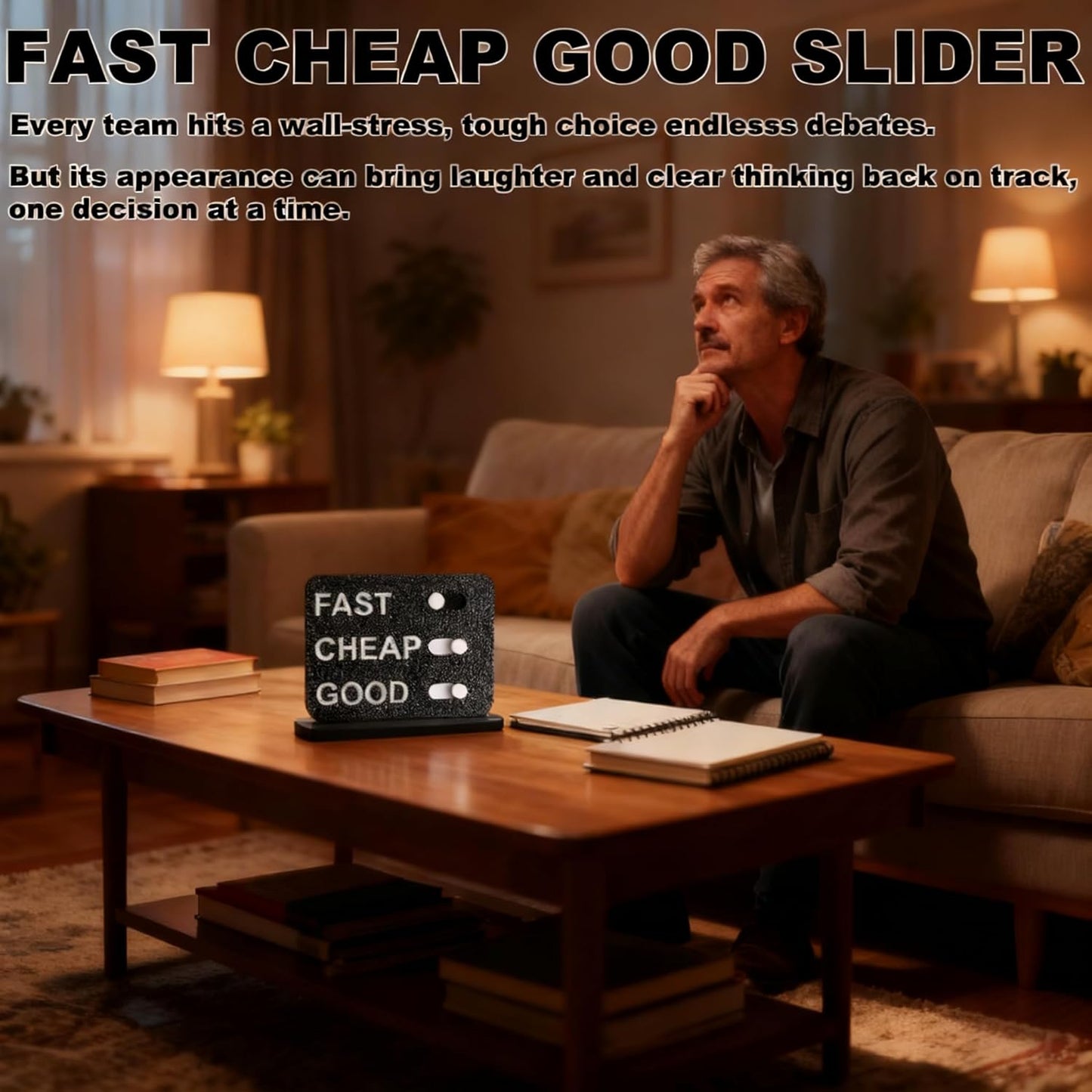 3PCS Funny Stress Relief Gift for Office Desk - The Business Dilemma Slider, 3D Printed Office Decision Maker Toy for Entrepreneurs, Managers and Teams