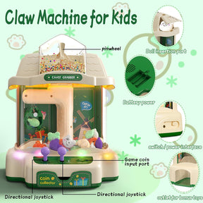 Claw Machine for Kids, Mini Candy Grabber Prize Dispenser Vending Toys Electronic Arcade Game - Cykapu