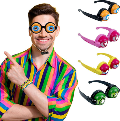 4 Pack Funny Glasses for Adults Halloween Decorations- Winking Glasses Toys Halloween Costume, Goggles Glasses Halloween Party Favors for Costume Halloween Toys, Best Gifts for Halloween