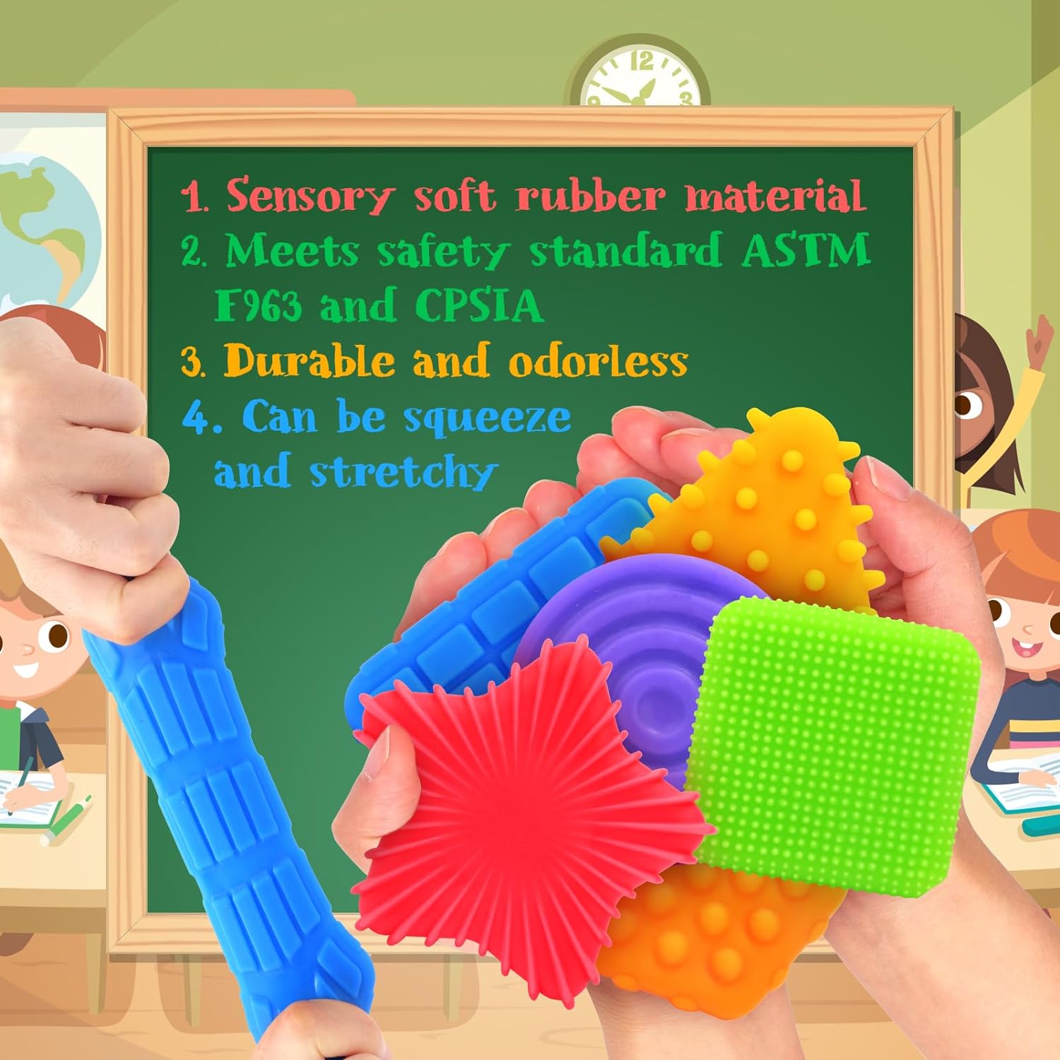 Squishy Sensory Toys for Kids Toddlers: Super Soft & Textured Sensory Fidget Toy - Cykapu