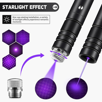 Laser Pointer High Power, Purple Laser Pointer Indicator Light, Long Range Lazer Pointer for Hiking, USB Charge-Purple
