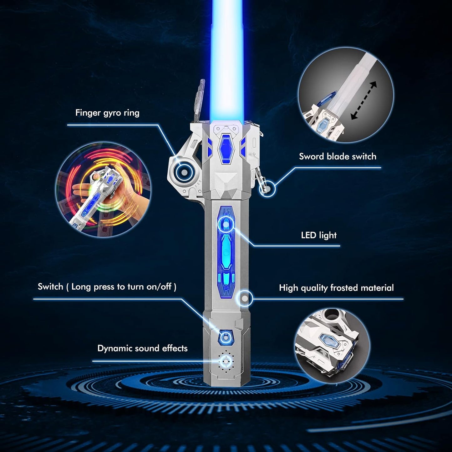 Lightsaber for Kids - LED Color Changing Star Wars Lightsabers Toys（7 Color with FX Sound (Motion Sensitive) - Cykapu