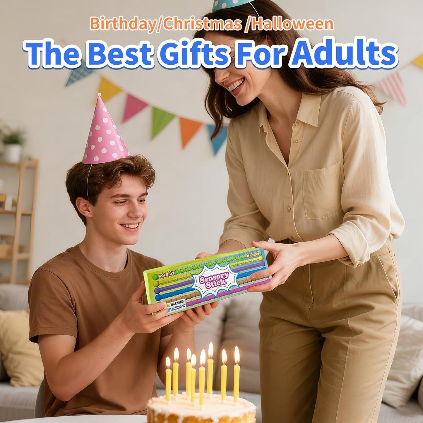 6 Pcs Sensory Fidget Toys Stick, Flexible Fidget Sticks Sensory Toys