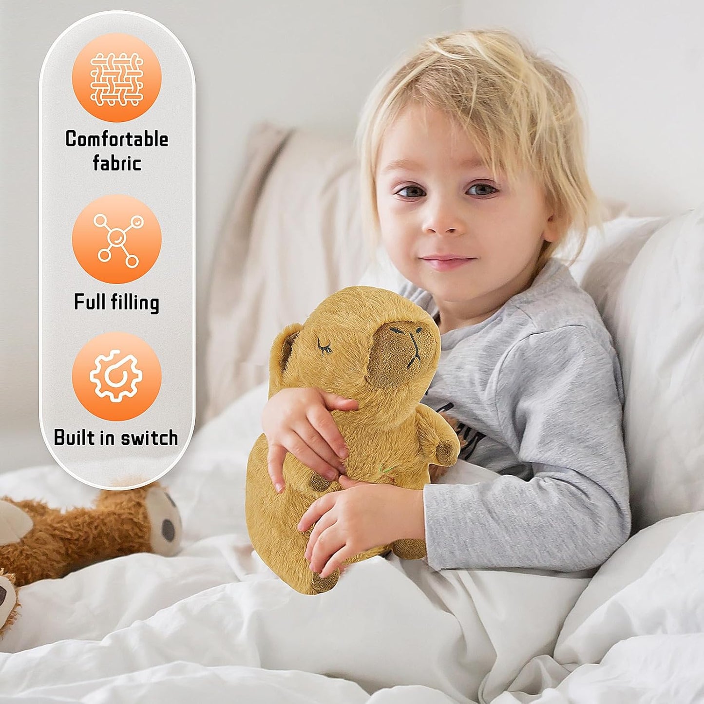 Breathing Stuffed Animal, Kapibala Breathing Plush, Four Gear Adjustment, Volume Control