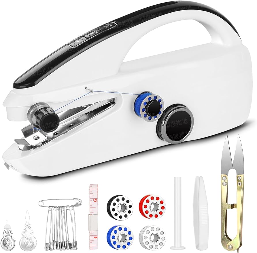 Handheld Sewing Machine for Beginners, Mini Sewing Machine with Two Gear for Quick Stitch Cykapu