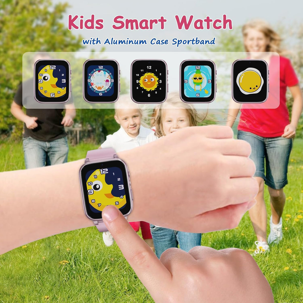 1.69'' Smart Watch for Kids Boys Girls, 26 Puzzle Games,HD Camera,Video Music Player,Pedometer,Flashlight
