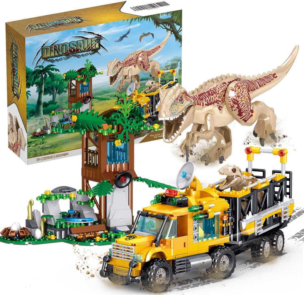 Dinosaurs Building Set, Dinosaur Park World, Birthday Gifts for Kids, 546 Pieces - Cykapu