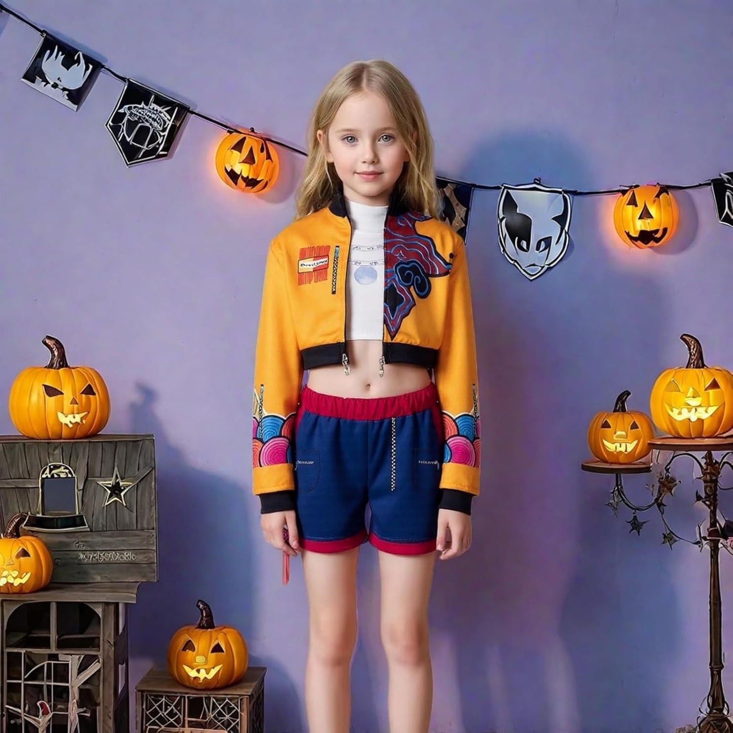 Pop Idol Cosplay Costume Popular Singers Stage Costumes for Ages 3-12 Children's Costumes Girl A