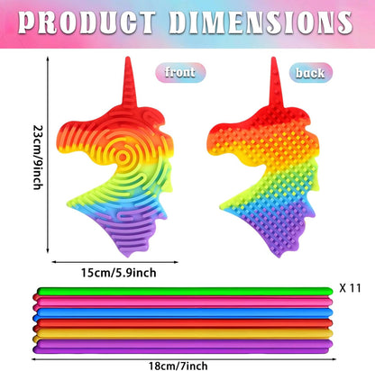 Sensory Activity Board, Duble Sided Design Silicone Fidget Board, Fidget Sensory Toys