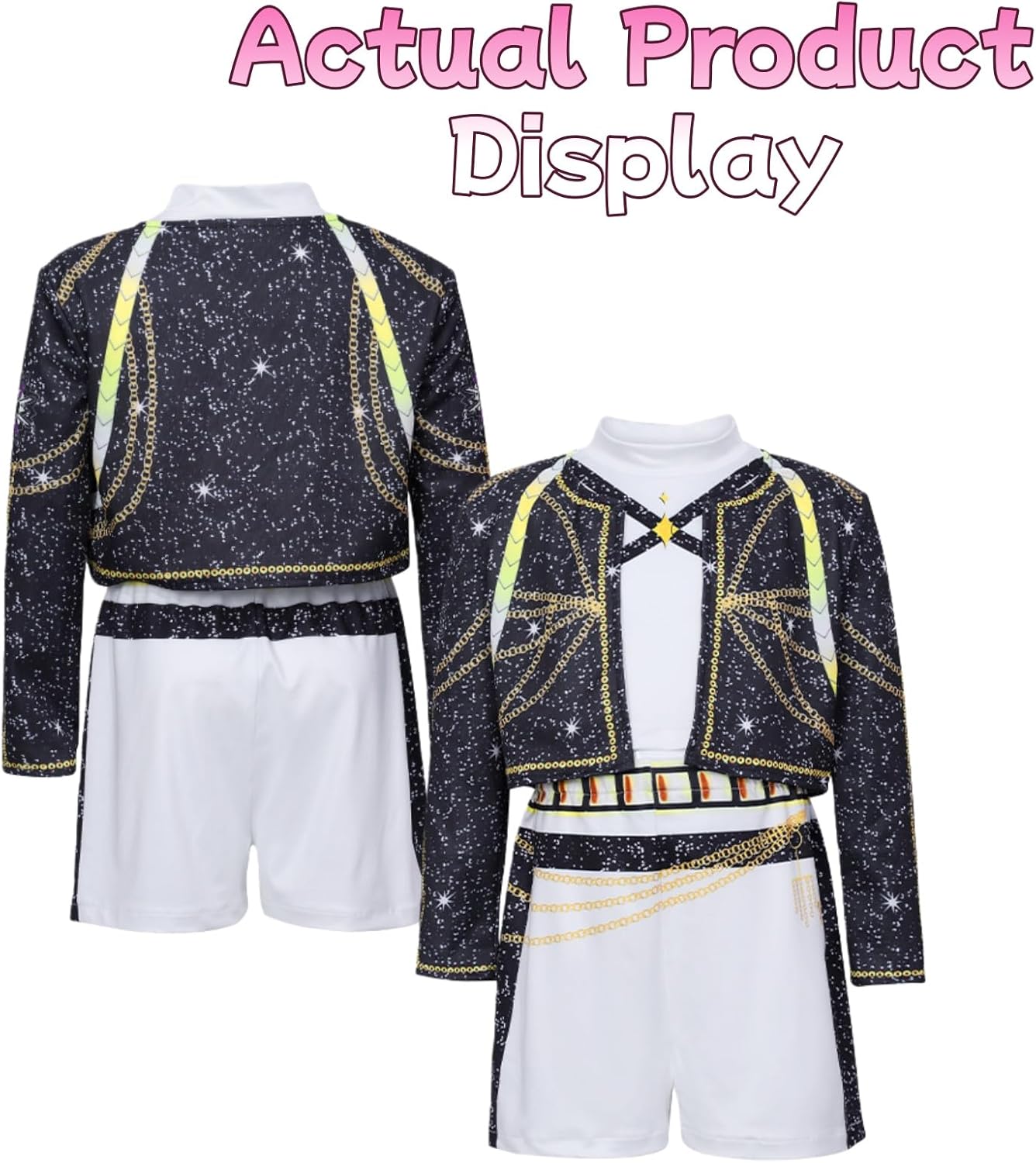 Pop Idol Cosplay Costume Rumi Mira Zoey Popular Singers Stage Costumes for Ages 3-12 Children's Costumes Black B