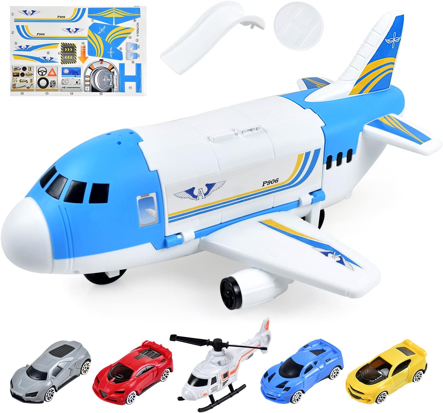 Transport Cargo Airplane Car Toy Play Set