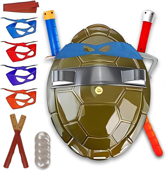 20Pcs Turtle Shell Costume Set, Role Playing Cartoon Halloween Costume with Toys, Backpack and Eye Mask