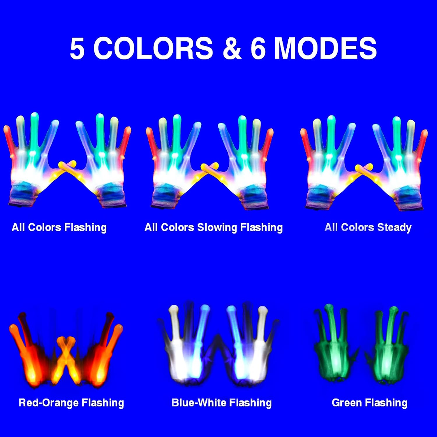 LED Gloves,LED Gloves for Kids Teen and Adults Gifts,LED Finger Gloves,Finger Light Gloves