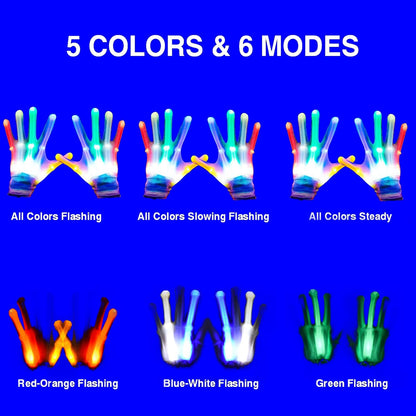 LED Gloves,LED Gloves for Kids Teen and Adults Gifts,LED Finger Gloves,Finger Light Gloves