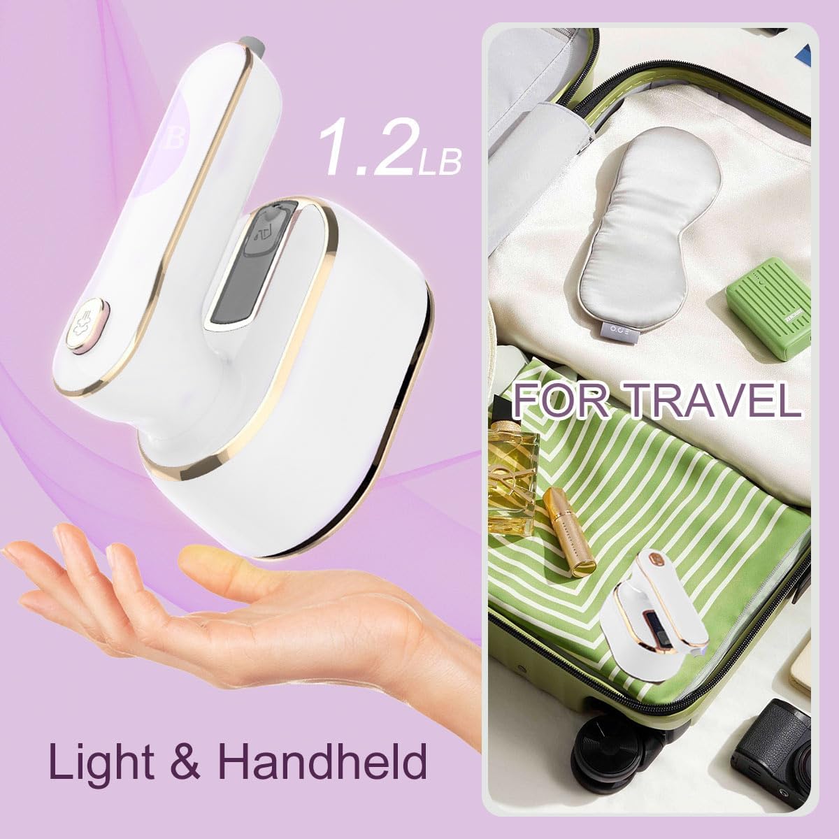 Iron for Clothes Travel Mini: Steam Iron Handheld Portable Steamer