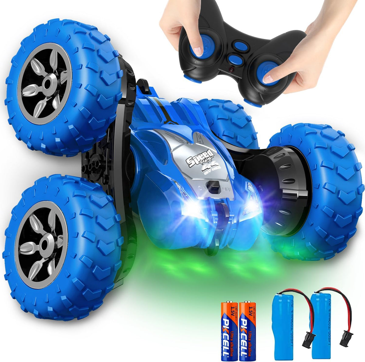 RC Stunt Cars, Remote Control Car Double Sided 360° Flip Rotating 4WD 2.4Ghz Rechargeable Car Toy