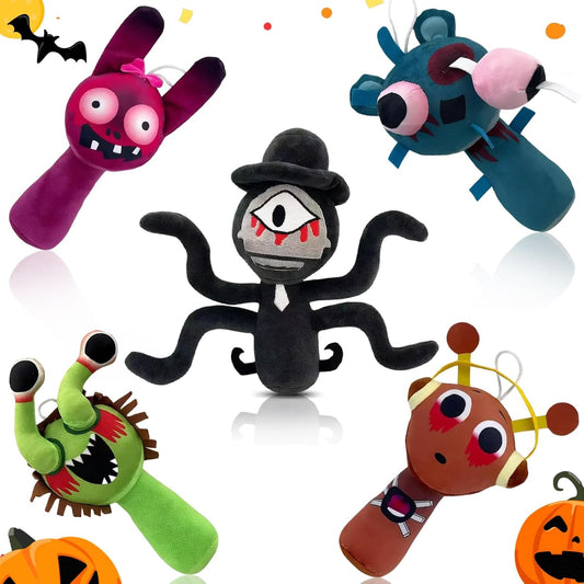 5 Pcs Halloween Decoration Plush Toys - Cute & Spooky Stuffed Animals for Horror Game Fans, Birthday Goodie Bag Fillers Halloween Party Favors