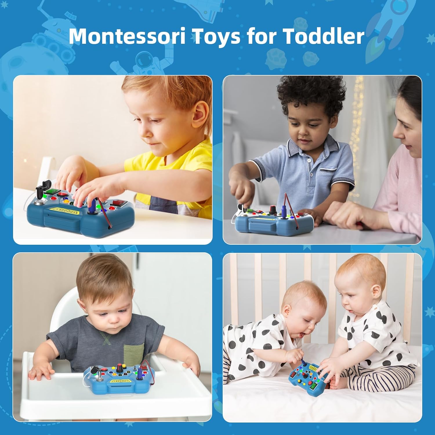 Toddler Toys Busy Board with LED, Montessori Sensory Toys - Cykapu