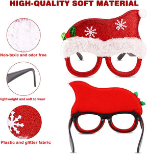 15 Pcs Christmas Glasses Frame, Holiday Party Eyeglasses Frames Christmas Decoration