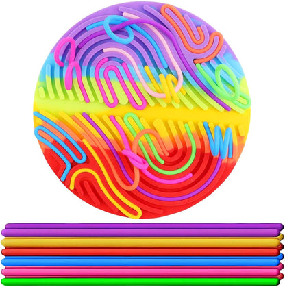 Sensory Activity Board - Round Silicone Fidget Toys Adults Fidgets, Sensory Toys for Kids with Autism