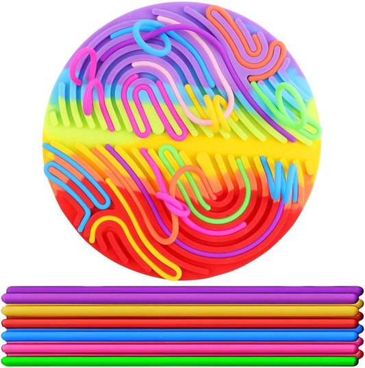 Sensory Activity Board - Round Silicone Fidget Toys Adults Fidgets, Sensory Toys for Kids with Autism