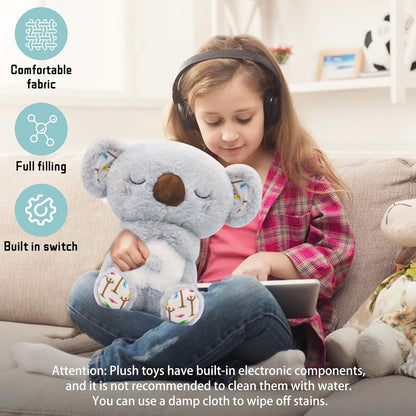 Breathing Plush, Four Gear Adjustment, Volume Control, Rhythmic Breathing Motion with Music Lights, Breathing Motion for Newborns 0+ Months, Perfect for Relieving Baby Quiet, Relieving Breathing Gift