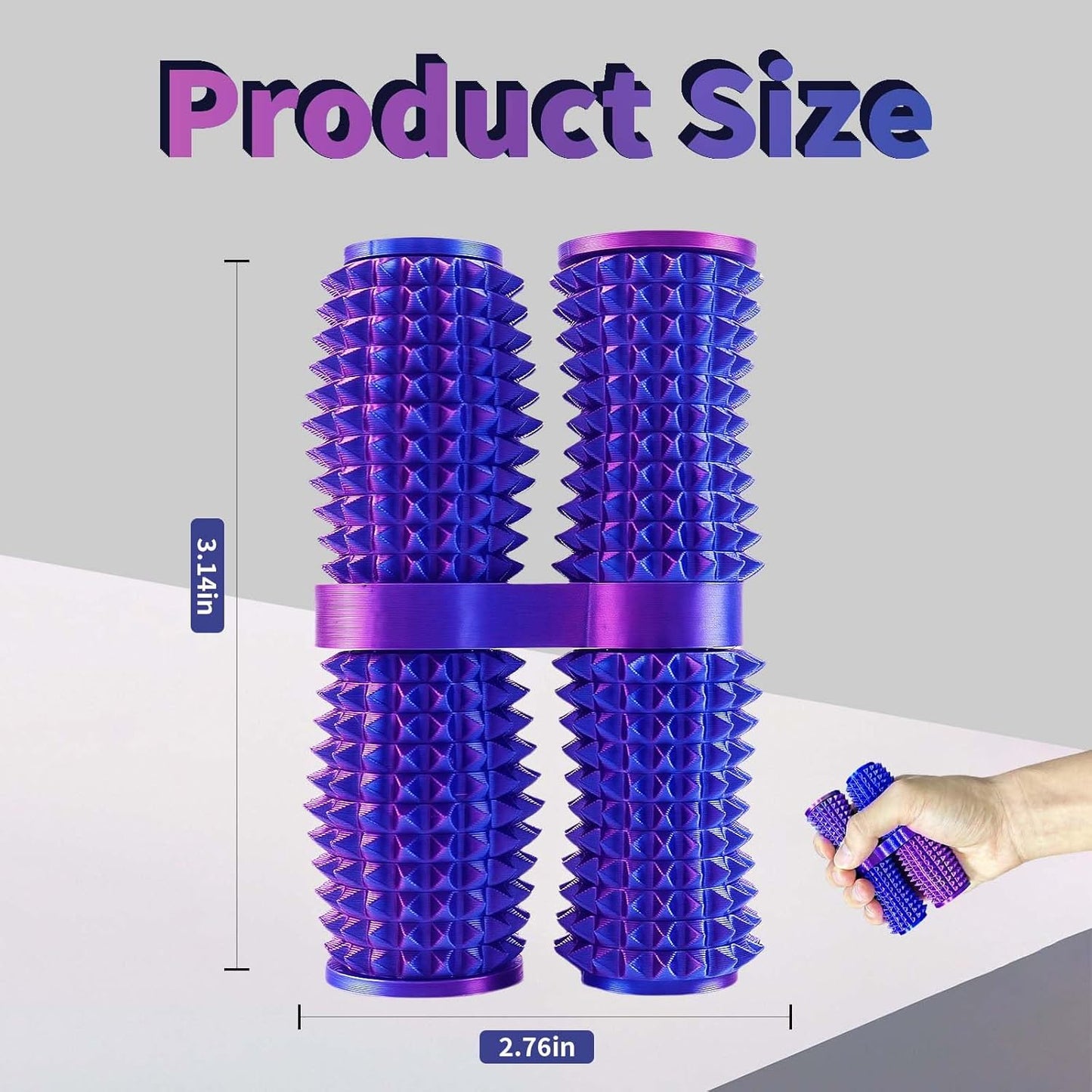 Pain Stim Fidget Toy for Adults, Rotating Spiky Grippie for Sensory Input, 3D Printed Spinner Pain Fidget Toys