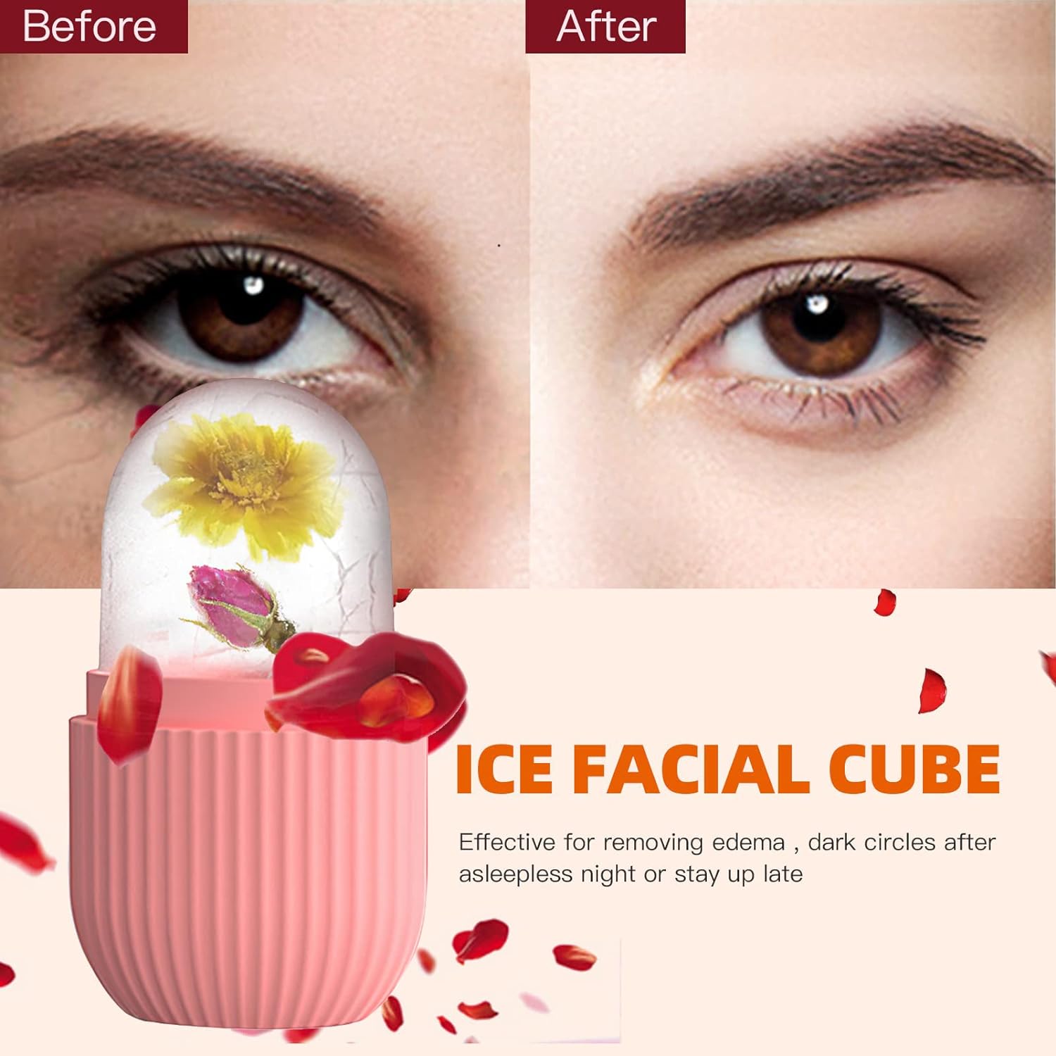 Ice Cube Roller Massager for Face, Eyes and Neck Naturally Conditioning and Skin Care,De-Puff Eye Bags Cykapu