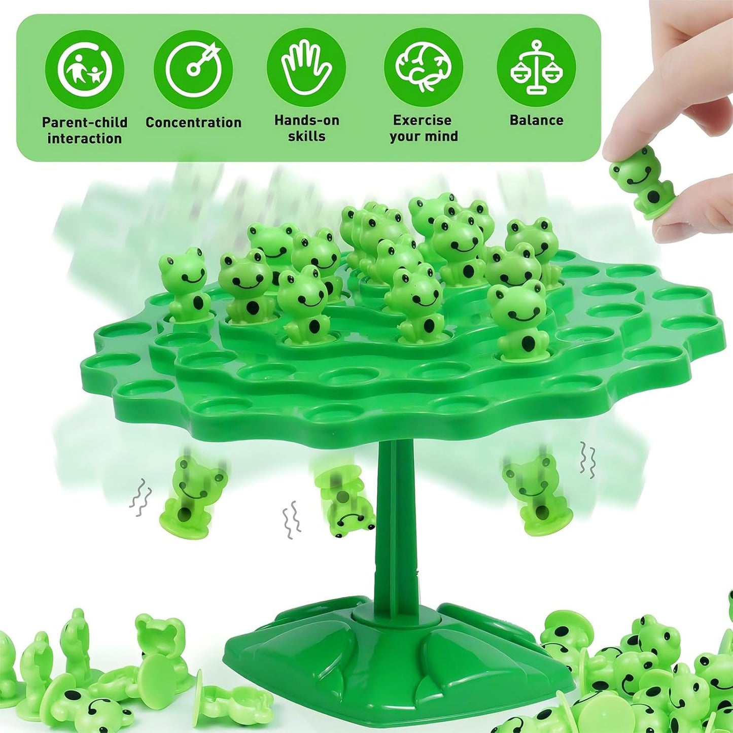 Frog Balance Game Toys,Two-Player Balance Game Tree Parent-Child Interactive Family Tabletop Puzzle Game Toy,Birthday Board Games for Kids Ages 4 5 6 7 8-12