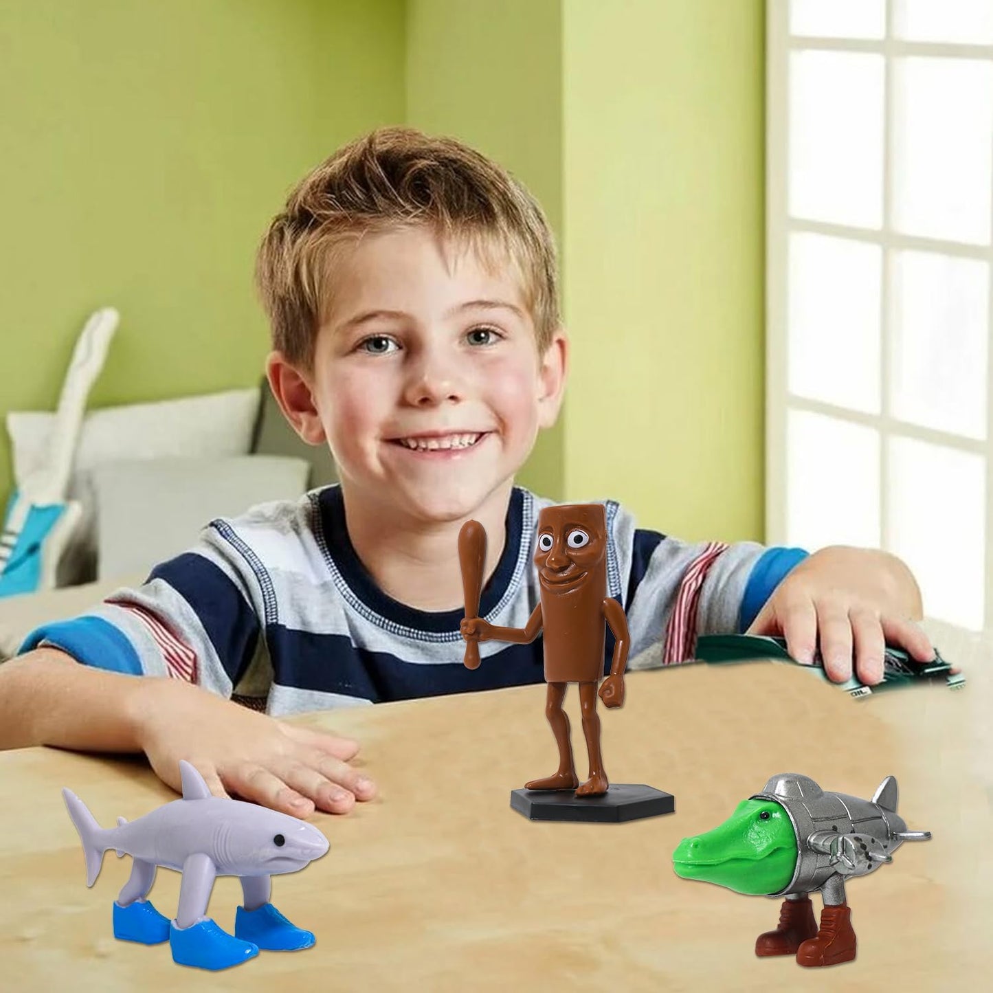 8PCS Italian Brainrot Action Figure,Tralalero Tralala Figures Toys with Tralalero Tralala, Tung Tung Tung Sahur, Brr Brr Patapim,Brainrot Meme Shark Collectible Animals Figurine Doll Gifts for Fans