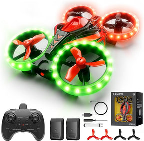 Drones for Kids, Mini Drone with 12 Lights Modes, 3D Flip, Circle Fly, 3 Speed Mode, Altitude Hold, 2 Rechargeable Batteries - Cykapu