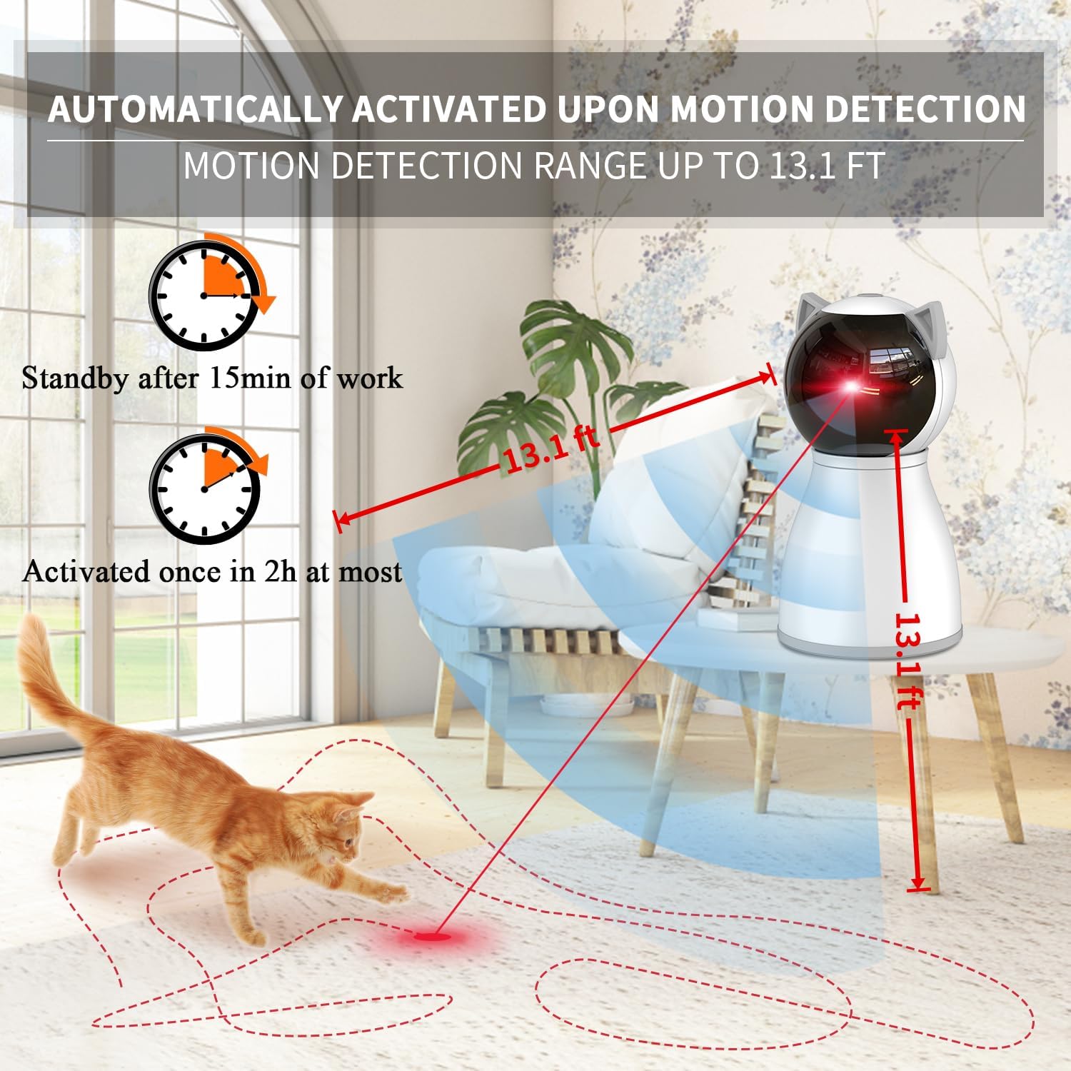 Cat Toys,The 4th Generation Real Random Trajectory,Motion Activated Rechargeable Automatic Cat Laser Toy,Interactive Cat Toys Cykapu